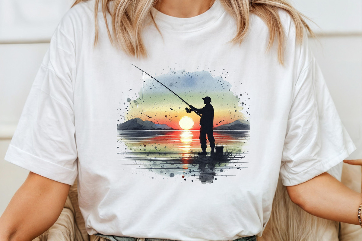 Fisherman Aesthetic Watercolor PNG, an Illustration by Pixels.Craft (Photo 6 of 7)