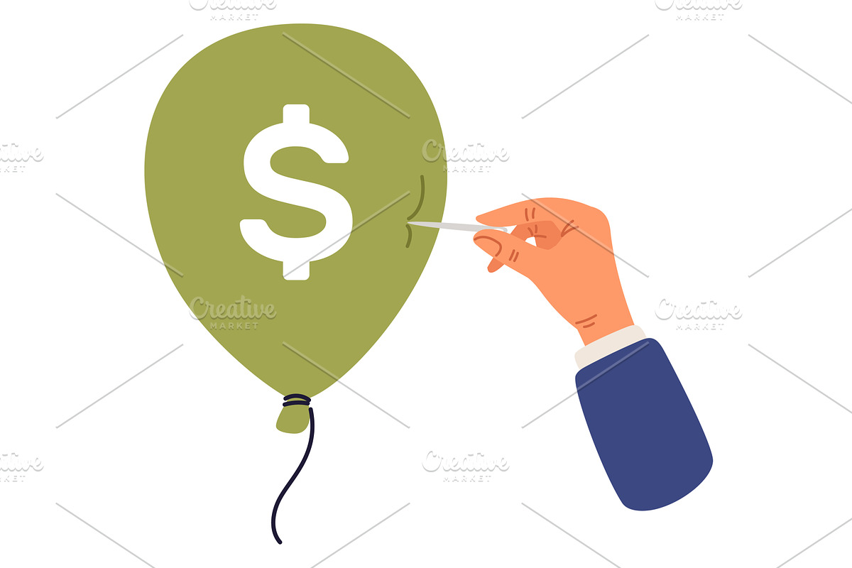 Businessmans hand with needle, a Finance Illustration by Vectorbuum
