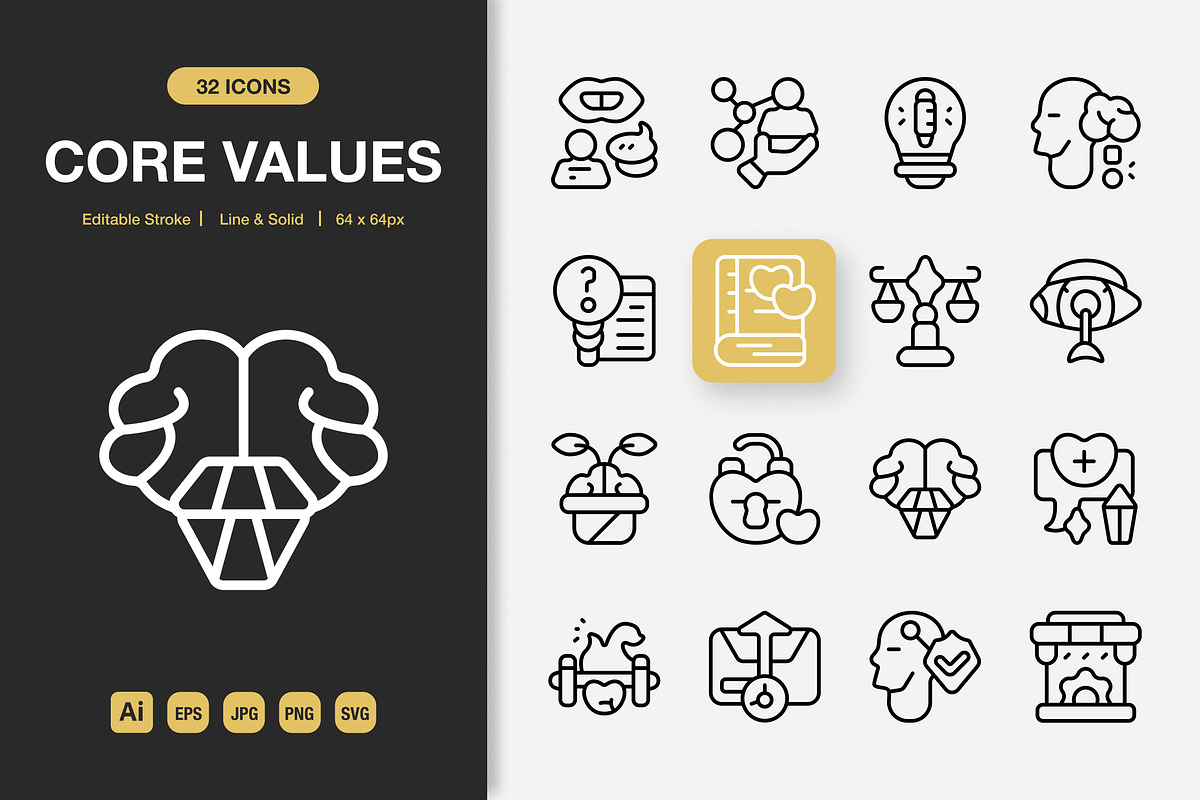 Core Values Icons, an Icon by Spacepixel Creative (Photo 1 of 3)