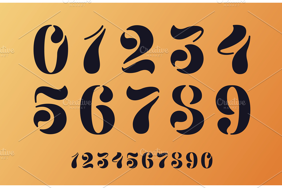Vintage decorative numbers, a Decorative Illustration by Buch&Bee