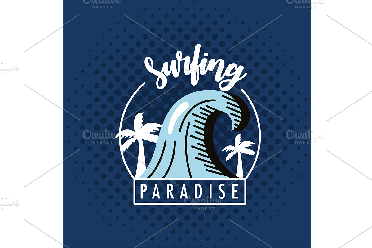 surfing paradise poster, an Object Illustration by studiogstock