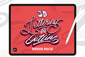 3D Lettering & Outline Brush Pack