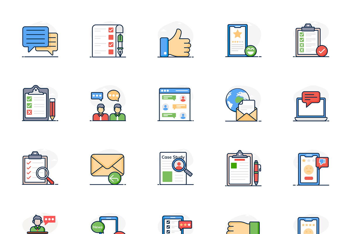 Customer Feedback Icon Set, a Person Illustration by Brickclay (Photo 5 of 7)