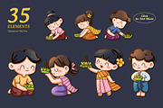 Cute Loy Kratong Festival Digital, a Seasonal Illustration by CreativeValuation (Thumbnail 2 of 12)