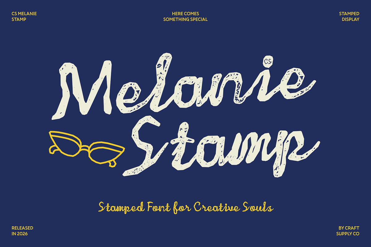CS Melanie Stamp, a Script Font by Craft Supply Co. (Photo 1 of 8)