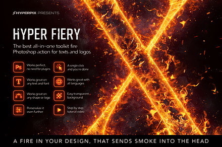 Hyper Fiery – Fire Photoshop Action, an Action Add-On by Hyperpix Productions