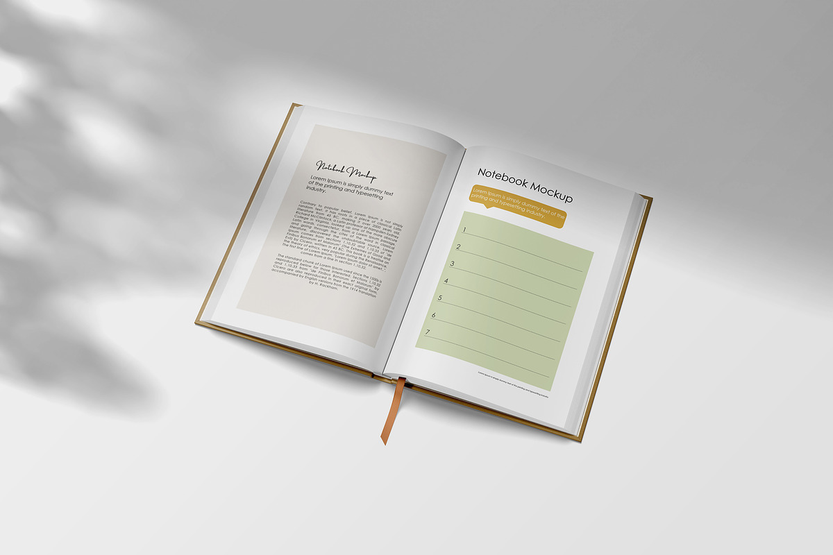 Notebook mockup, a Books & Magazine Mockup by graphiccrew (Photo 7 of 12)