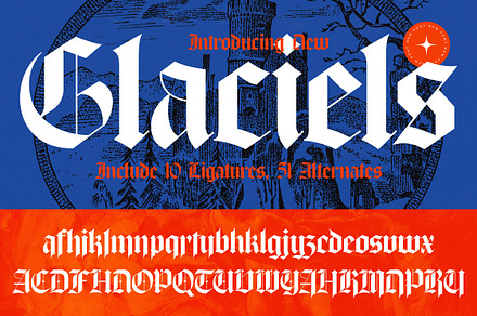 Glaciels New Blackletter Font, a Blackletter Font by timelesstype.co