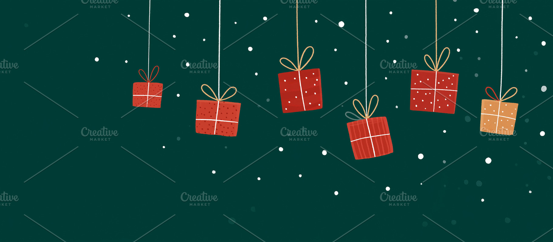 Hanging Christmas gift boxes banner, a Holiday Photo by MistyDay