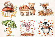 Autumn Cute Animals Clipart, an Illustration by DreamCafeArt (Thumbnail 3 of 7)