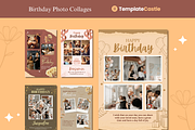 5 Birthday Photo Collage Templates, a Templates & Theme by TemplateCastleStore (Thumbnail 1 of 9)