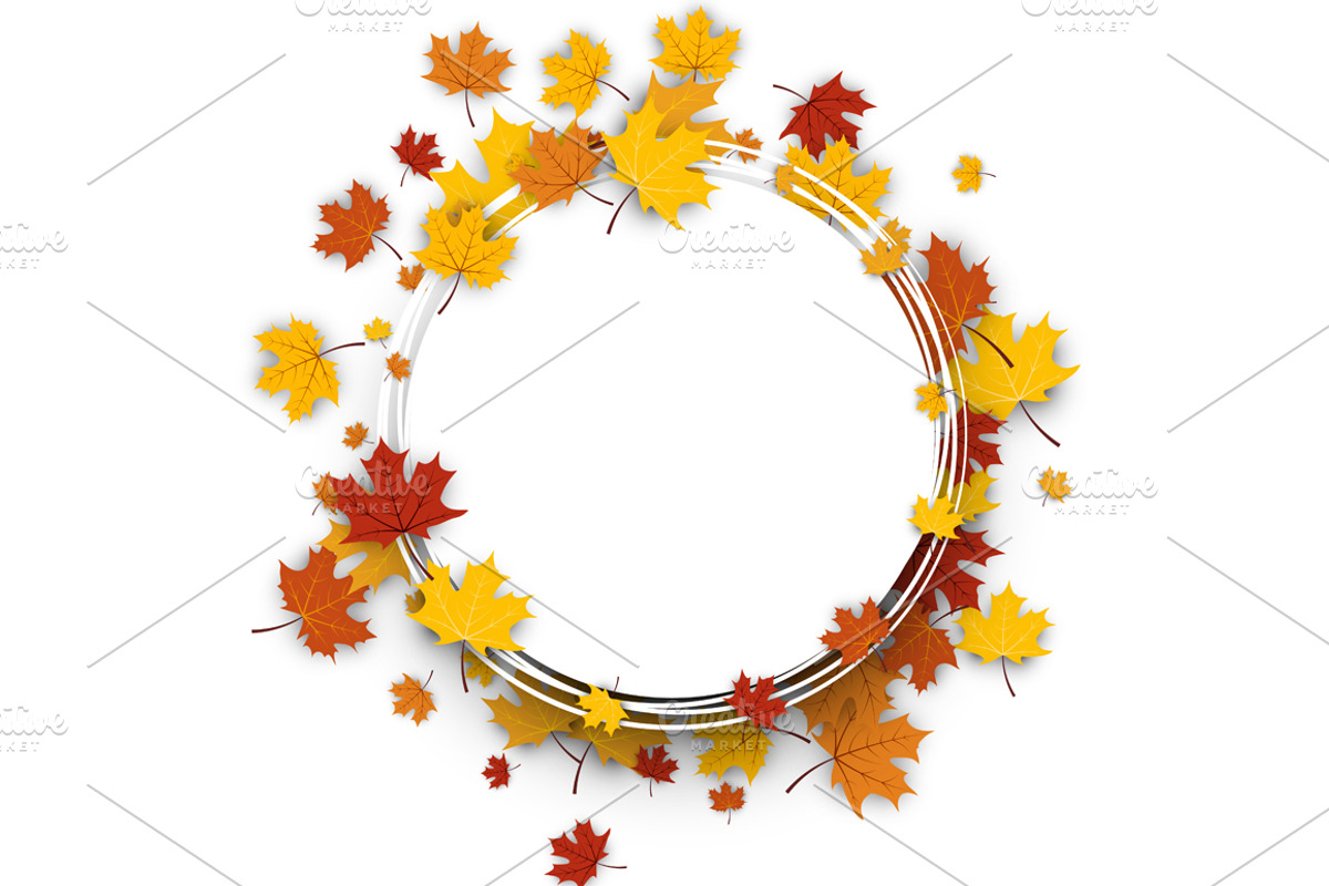 Golden autumn set with maple leaves, a Decorative Illustration by Vjom (Photo 11 of 13)