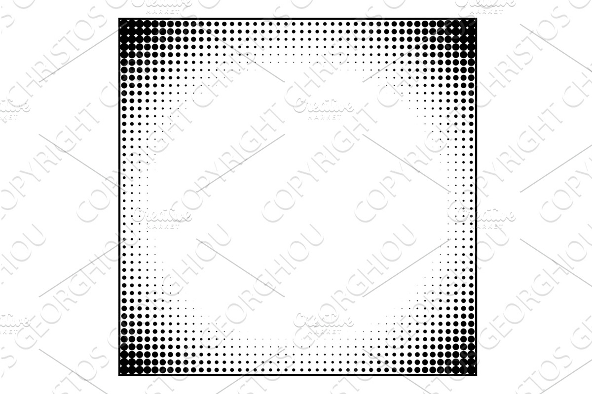 Retro Pop Art Half Tone Border, an Illustration by Christos Georghiou