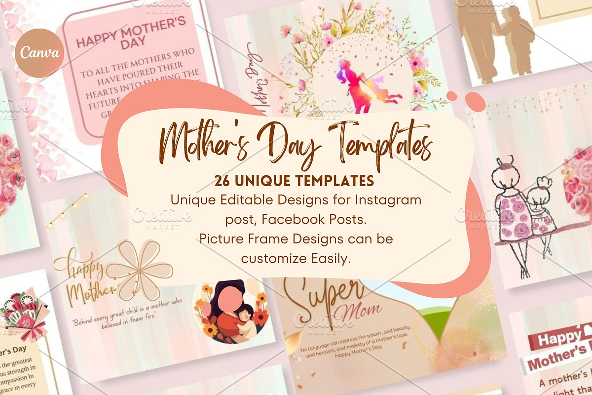Mother's Day Social Media Posts, a Social Media Template by I&K (Photo 1 of 2)
