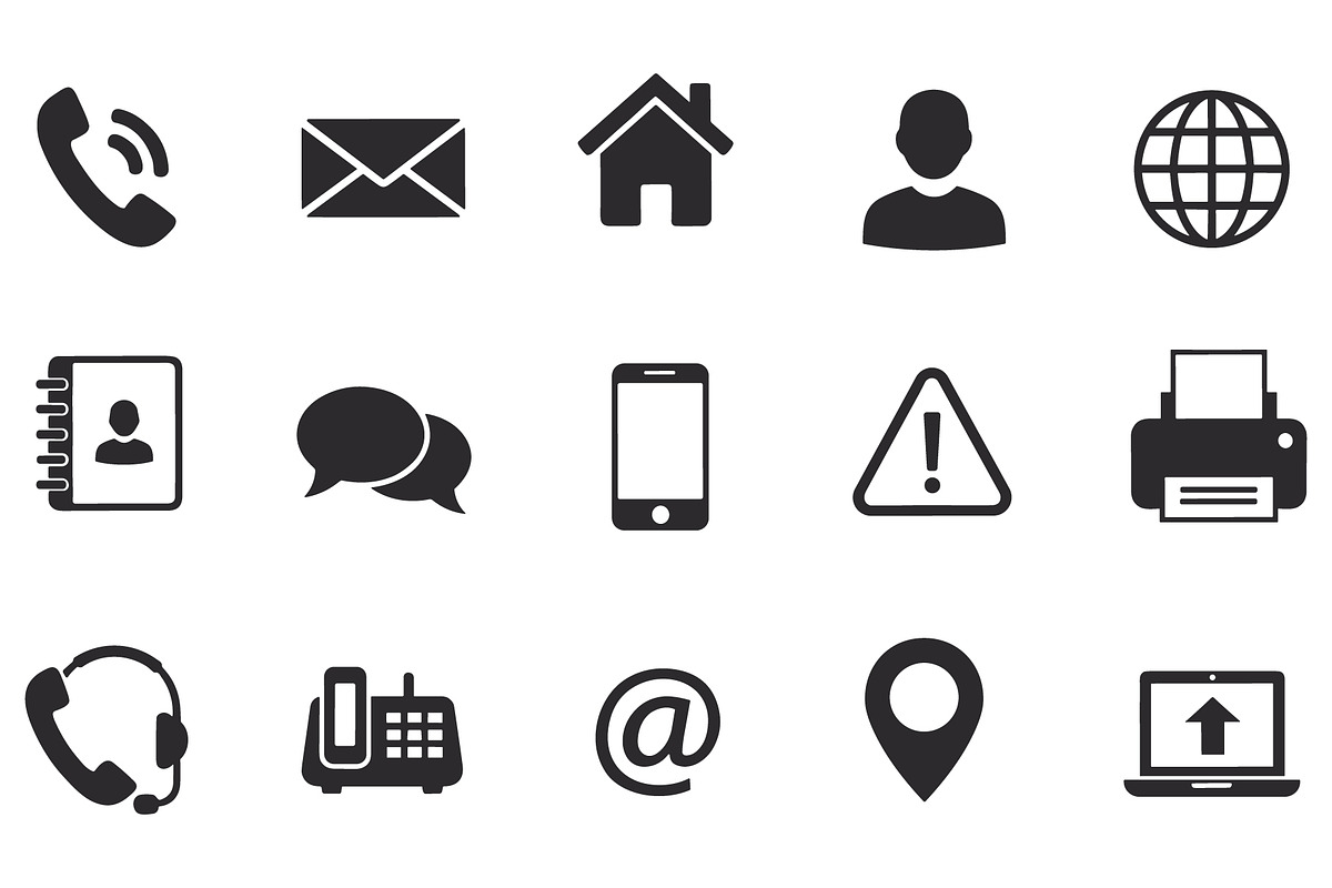 Contact Icons Set | Communication, a Solid Icon by Master Design
