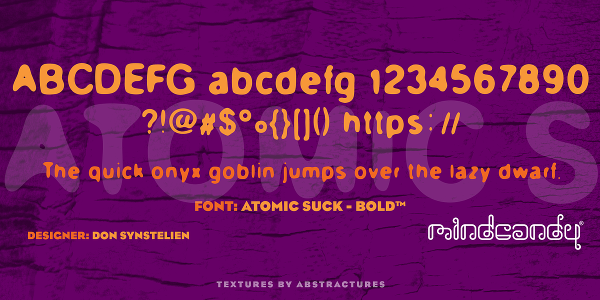 Atomic Suck™, a Sans Serif Font by MINDCANDY (Photo 2 of 2)