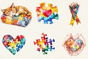 Autism Puzzle Sublimation Clipart, an Illustration by OK Design (Thumbnail 5 of 5)