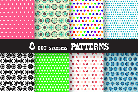 8 Dot Seamless Patterns preview 6