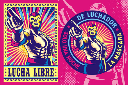 LUCHADOR POSTER ART VECTOR