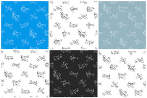 Airplanes. 30 Vector Patterns