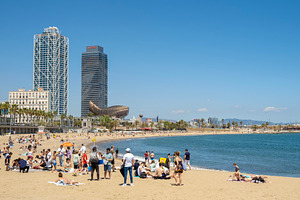 Barceloneta beach in Barcelona, a Sports & Recreation Photo by BOOCYS