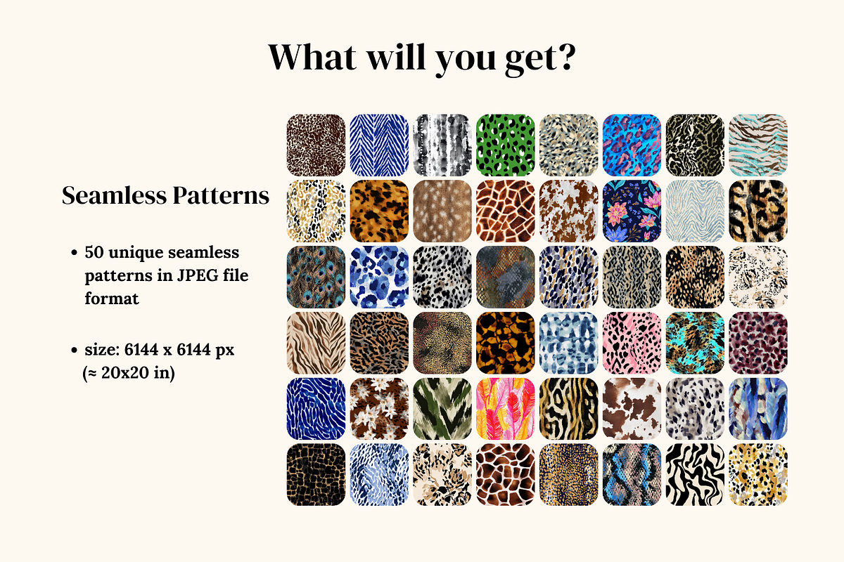 Animal Abstract Patterns - part 3, a Pattern Graphic by Ninterints (Photo 5 of 21)