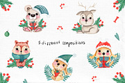 Watercolor Winter Friends, a Decorative Illustration by TanataDesign (Thumbnail 5 of 10)