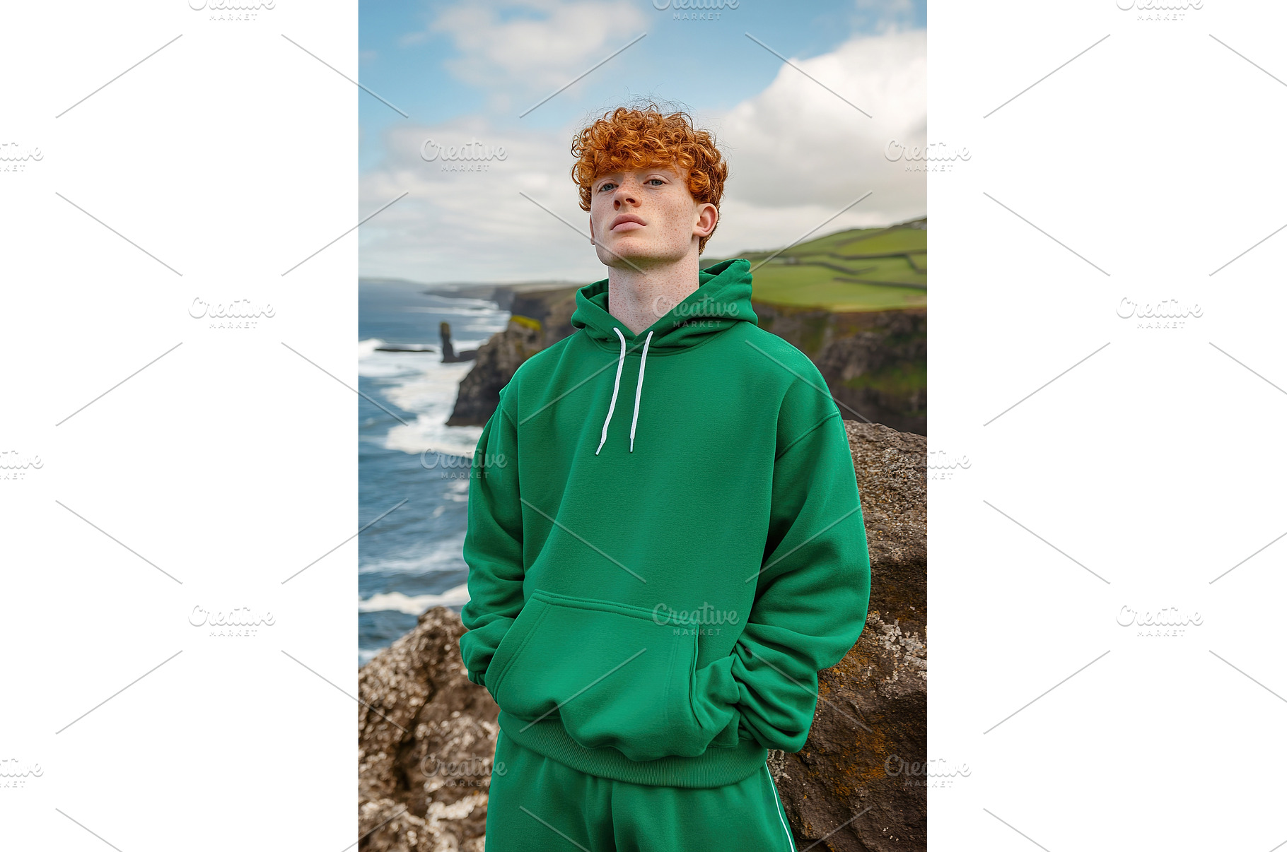 Young Redhead Man in a Green Hoodie, a Nature Photo by Lermont51