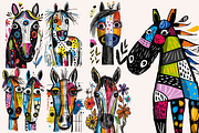 Doodle Cartoon Horses, an Animal Illustration by PrintHaven Designs (Thumbnail 2 of 9)