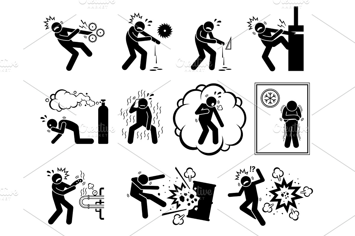 Workplace Warning Sign Danger Risk, an Icon by Leremy Stick Figures