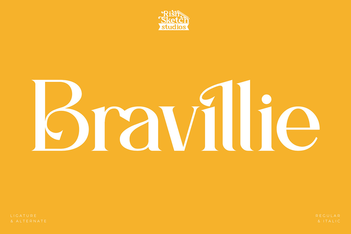 Bravillie - Serif Typeface Font, a Serif Font by Rishsketch (Photo 1 of 15)