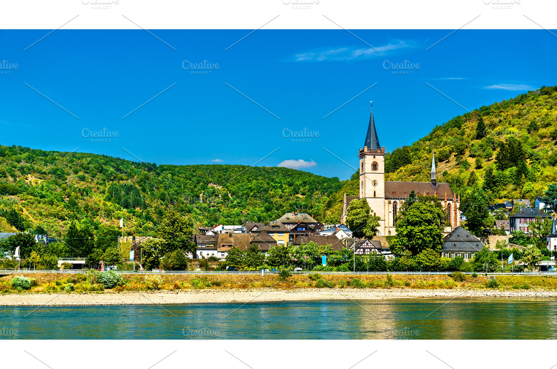 Lorch in the Rhine Gorge with St, an Architecture Photo by Leonid Andronov