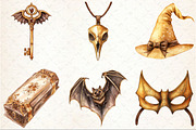 Luxury Brown & Gold Halloween Clipar, an Illustration by Rose Art (Thumbnail 3 of 7)