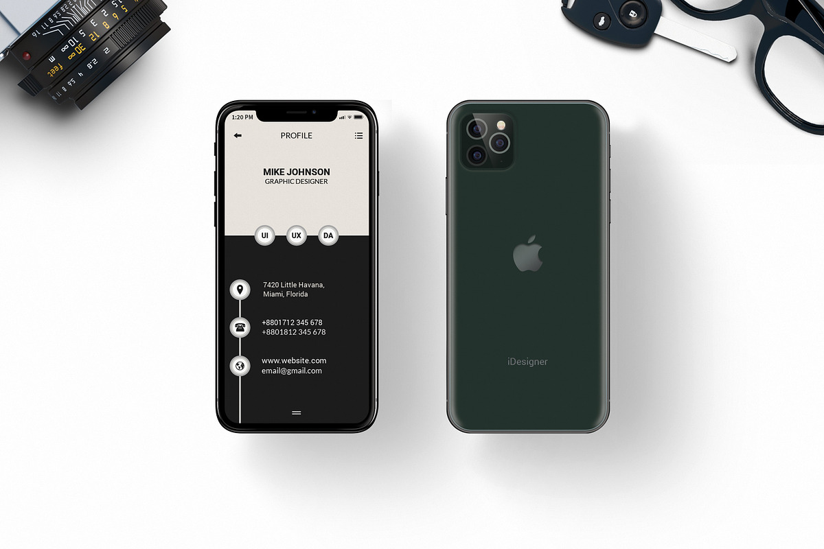 IPHONE 11 PRO BUSINESS CARD, a Business Card Template by TheFeture