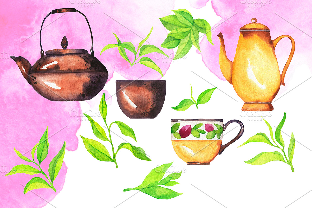 Tea time watercolor set, a Food Illustration by Watercolor & sketches (Photo 4 of 4)