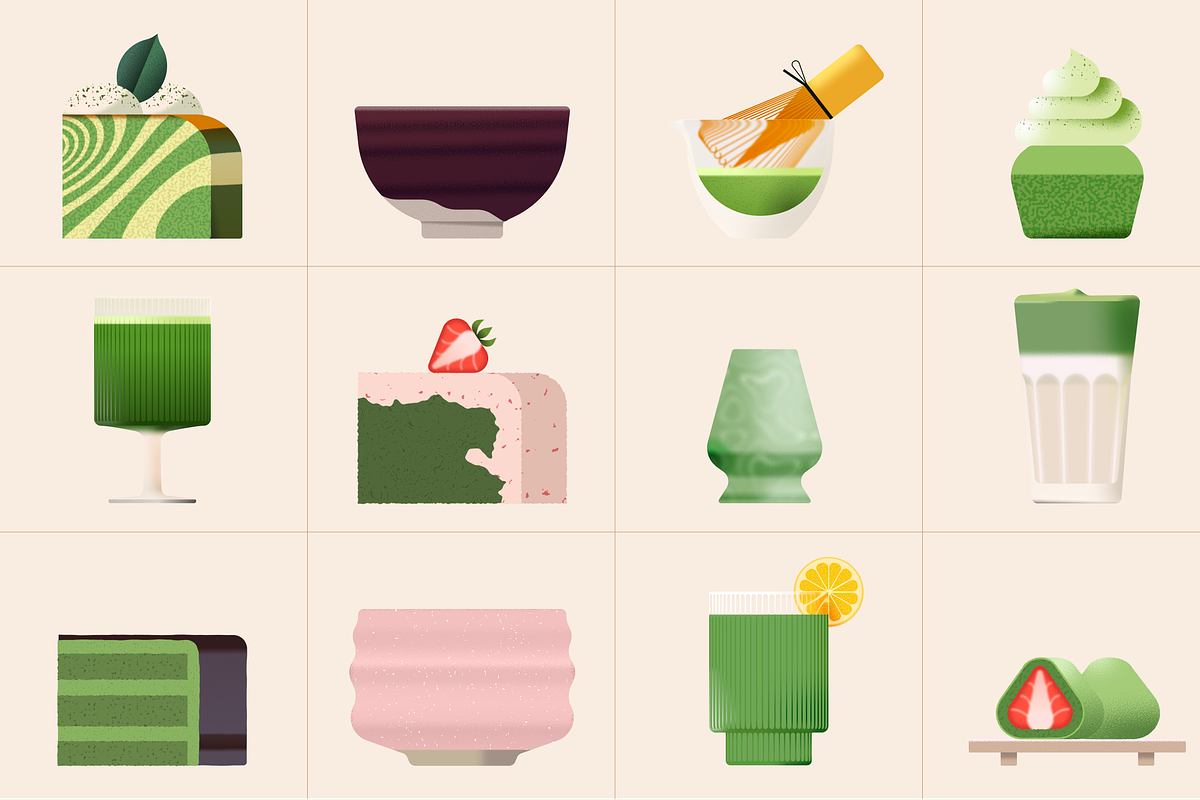 Matcha Illustration Bundle, a Food Illustration by Groovy Goods (Photo 8 of 9)