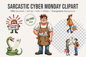 Sarcastic Cyber Monday Clipart 2, an Illustration by Artnoy