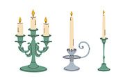Candles in vintage candlesticks set, an Object Illustration by Good Studio (Thumbnail 5 of 11)