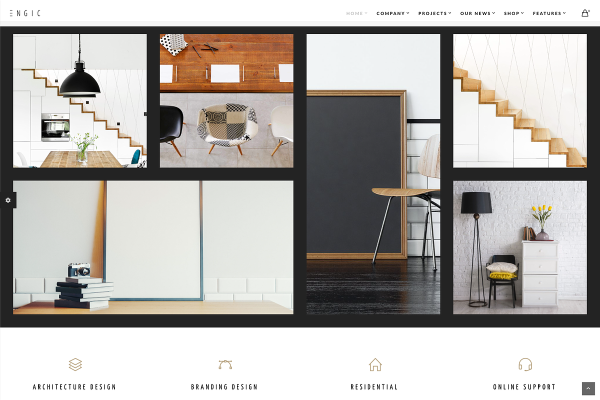 Architect Interior Design WordPress, a WordPress Template by UInstrument (Photo 1 of 10)