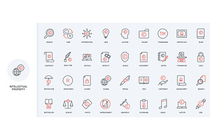 Copyright intellectual icons, a Technology Illustration by Lemberg Vector