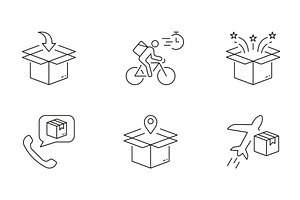 Global Shipping Icons, a Transportation Illustration by Gentle Studio