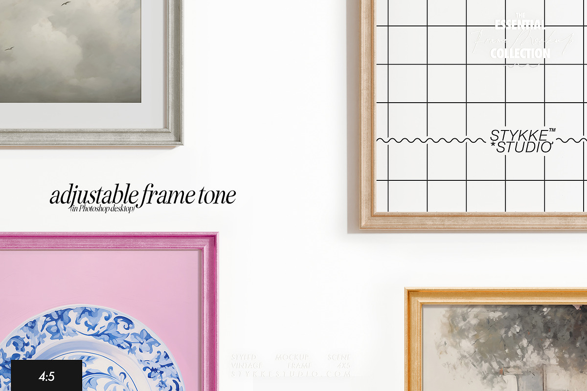 VINTAGE FRAME MOCKUP | 4:5, a Household Mockup by Stykke Studio (Photo 12 of 23)