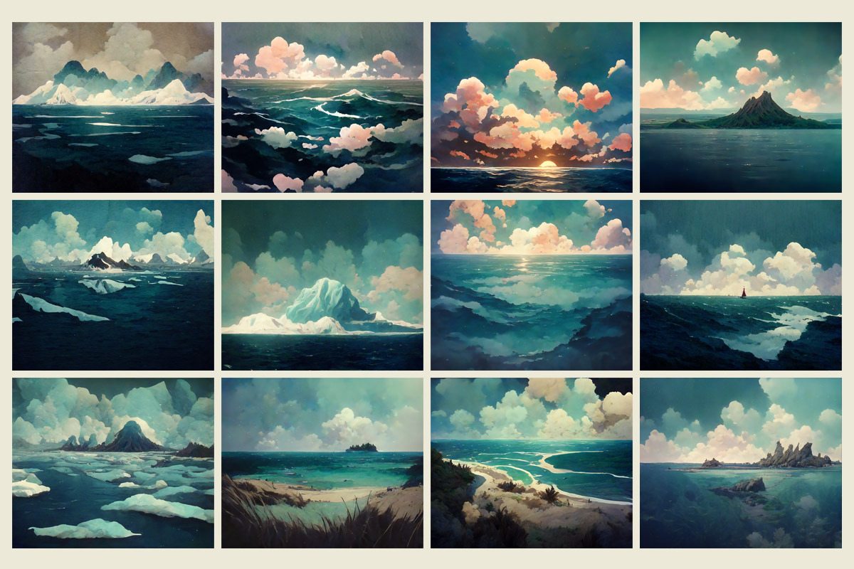 Solitary Seas - Watercolor Oceans, an Illustration by Tugcu Design Co. (Photo 2 of 8)