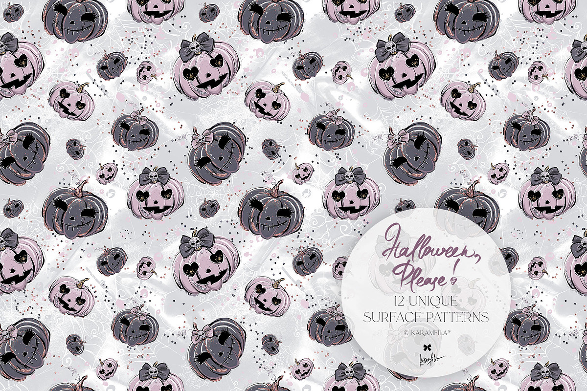 Kawaii Halloween Seamless Patterns, a Pattern Graphic by KaramfilaS (Photo 6 of 32)