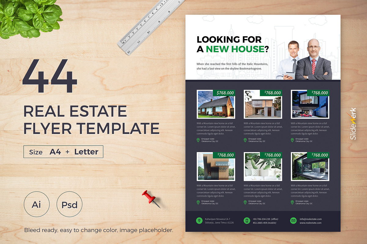 Real Estate Flyer 44, a Flyer Template by Slidewerk