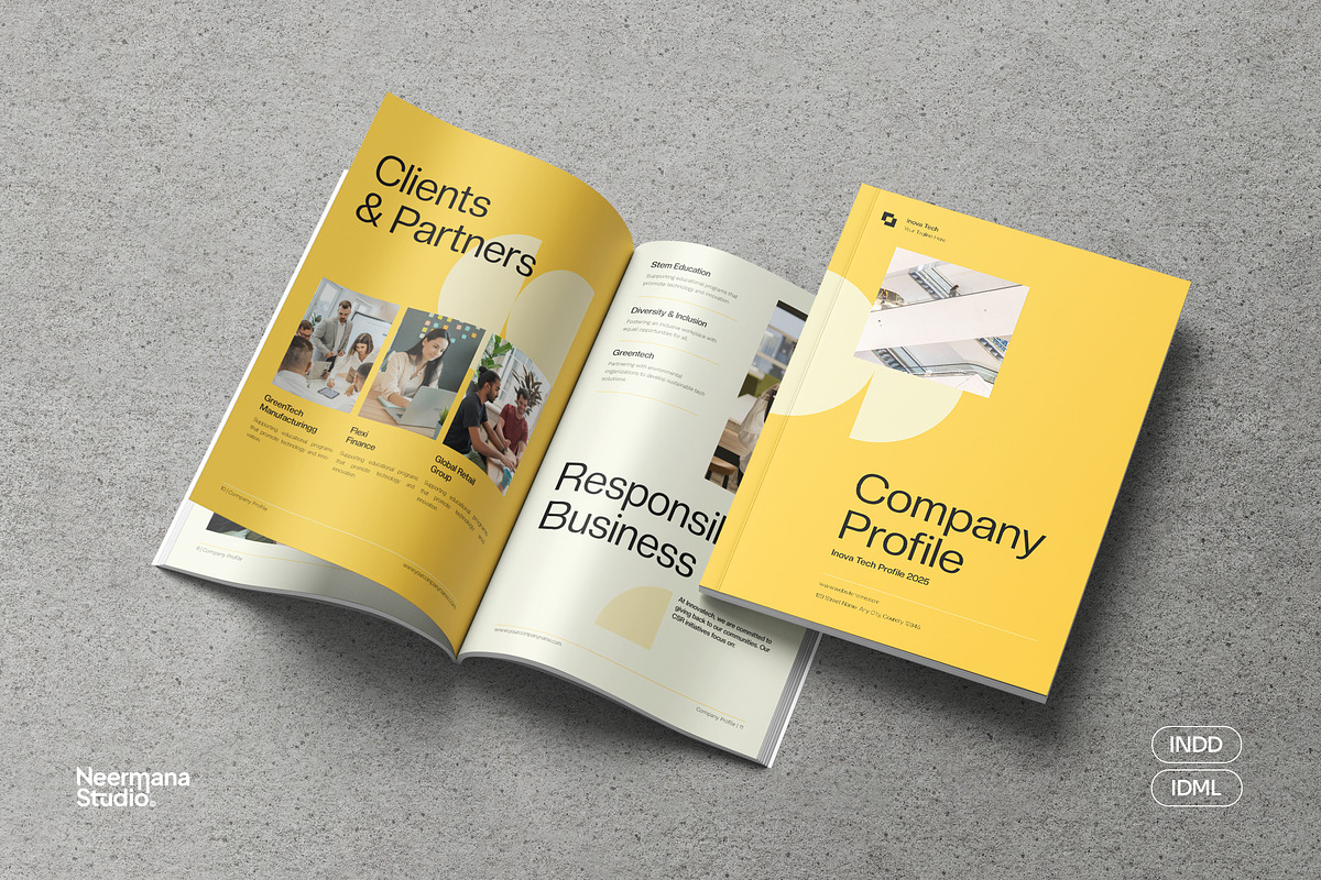 Yellow Modern Company Profile, a Brochure Template by Neermana (Photo 1 of 11)