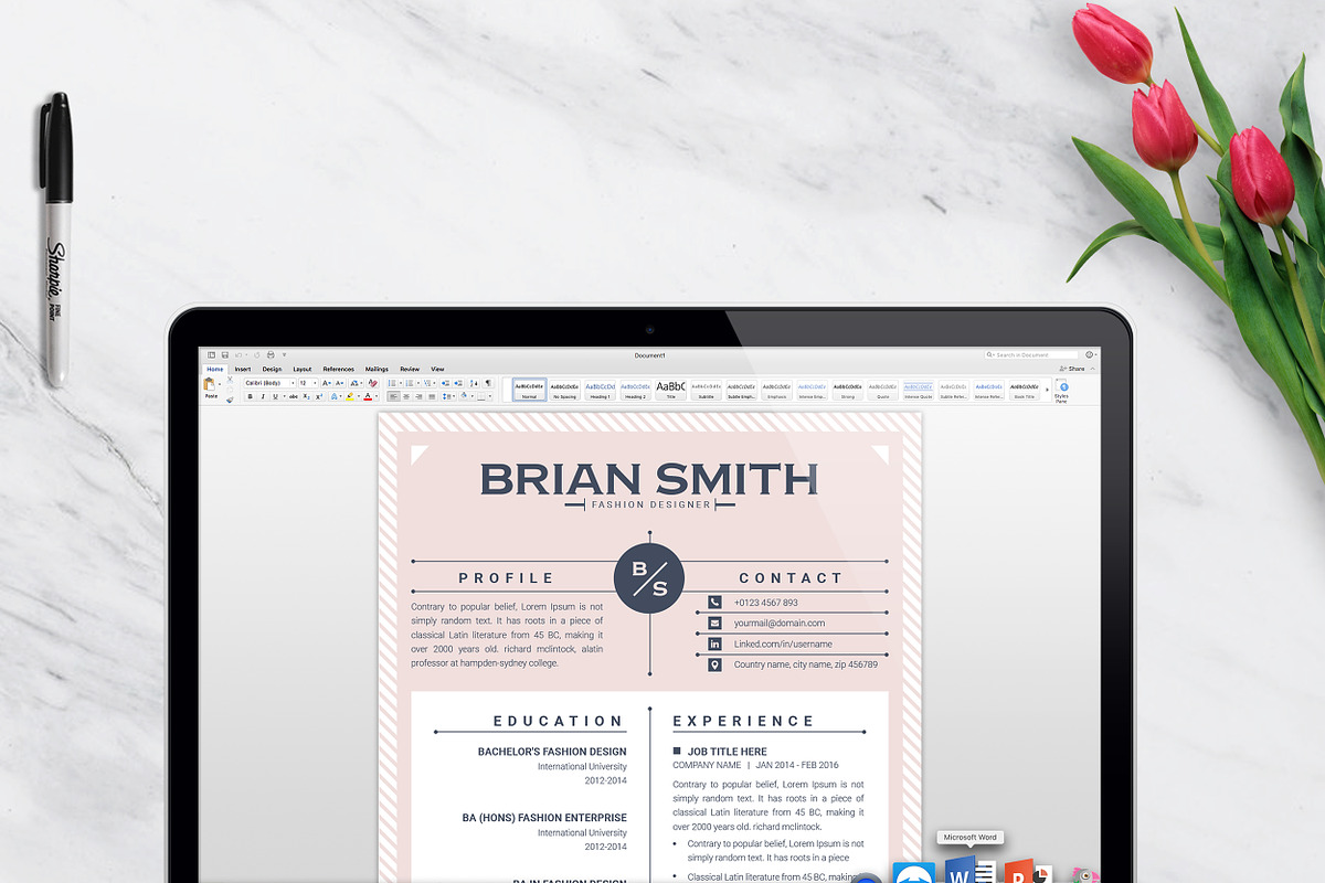 Creative MS Word Resume Template, a Resume Template by ResumeInventor