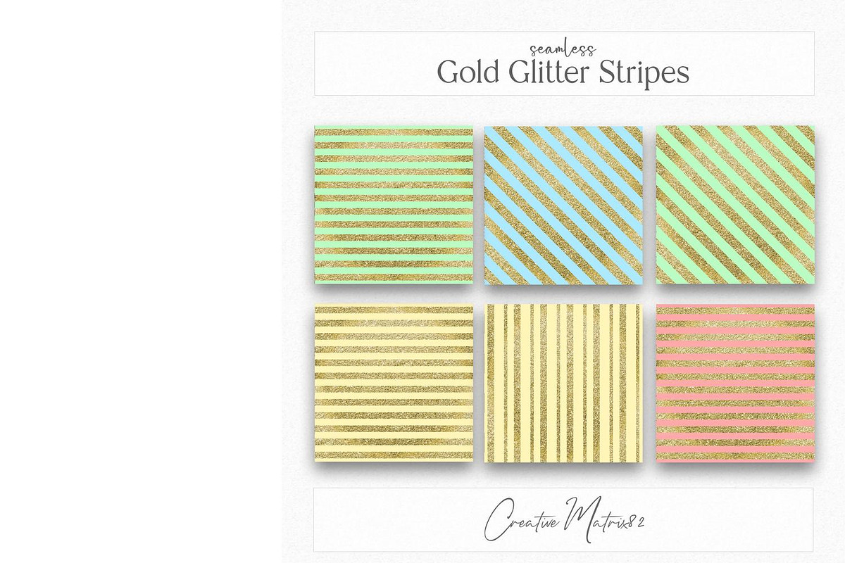 Gold Glitter Stripes Digital Paper, a Texture Graphic by Creative Matrix82 (Photo 3 of 6)