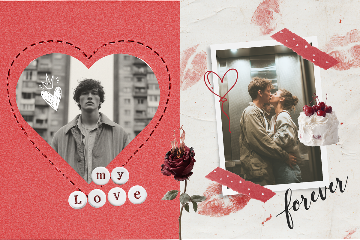 Romantic Love Collage Kit, an Object Graphic by VirinaDesign (Photo 10 of 15)