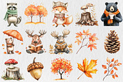 Watercolor Woodland Autumn Clipart, a Seasonal Illustration by Rose Art (Thumbnail 2 of 9)